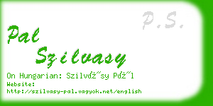 pal szilvasy business card